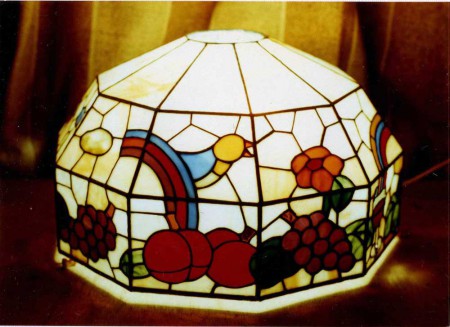 Another design of lampshade which I made   for parents-in-law's house. 